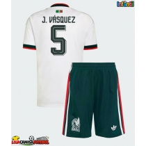 Camisa de Futebol México Johan Vasquez #5 Equipamento Secundário Infantil Mundo 2026 Manga Curta (+ Calças curtas)